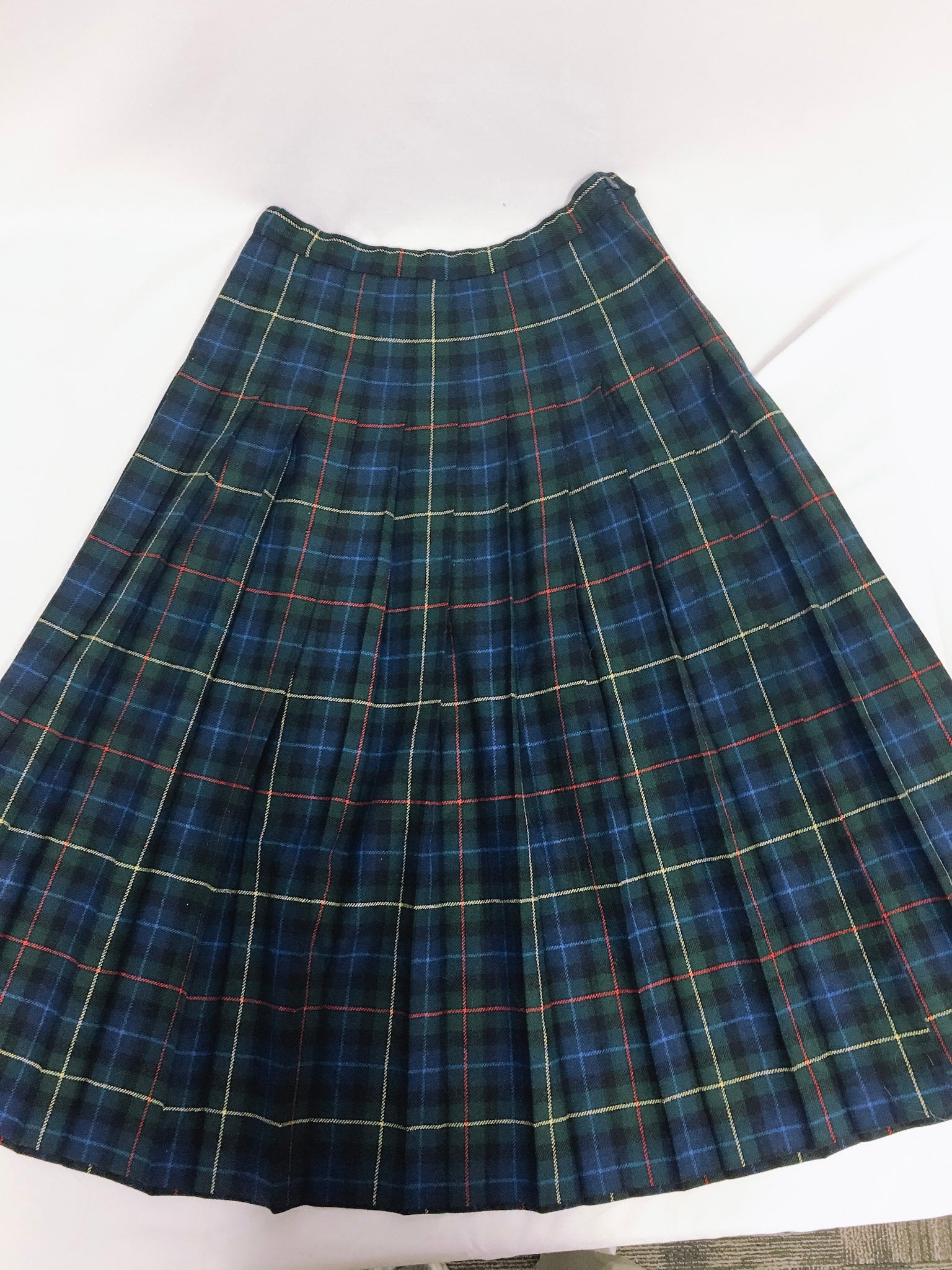Vintage Pendleton Maxi Wool Plaid Skirt, Sz.8