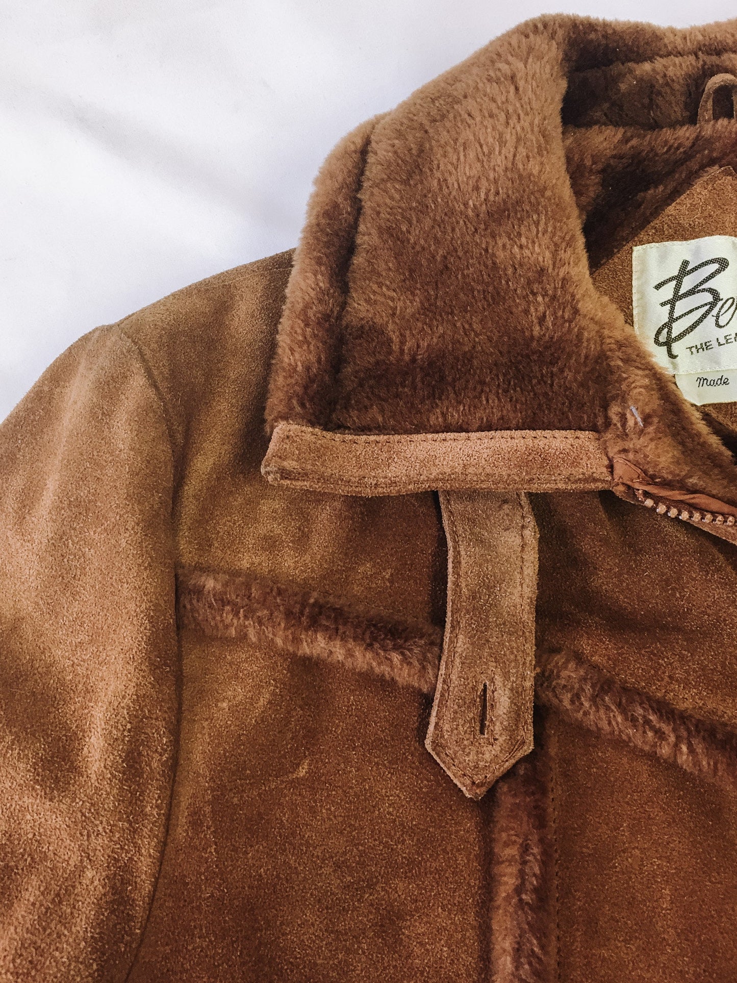 Vintage Bernan's Brown Leather Jacket, Sz. 38