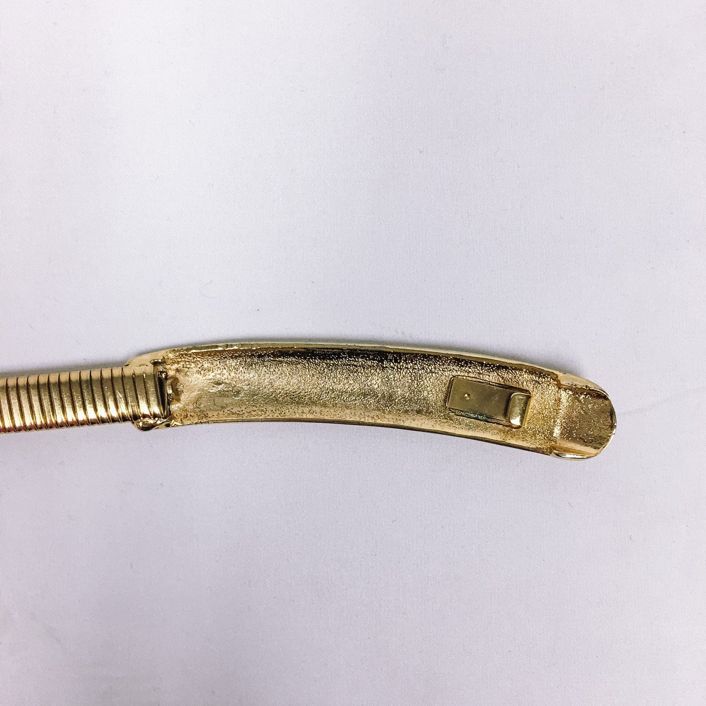 Vintage Gold-Toned Oblong Buckle Expandable Belt
