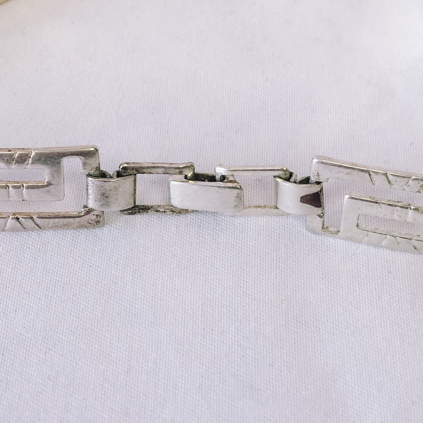 Vintage 925 Taxco Mexico Thin Panel Link Bracelet, Vintage Mexican Silver Jewelry