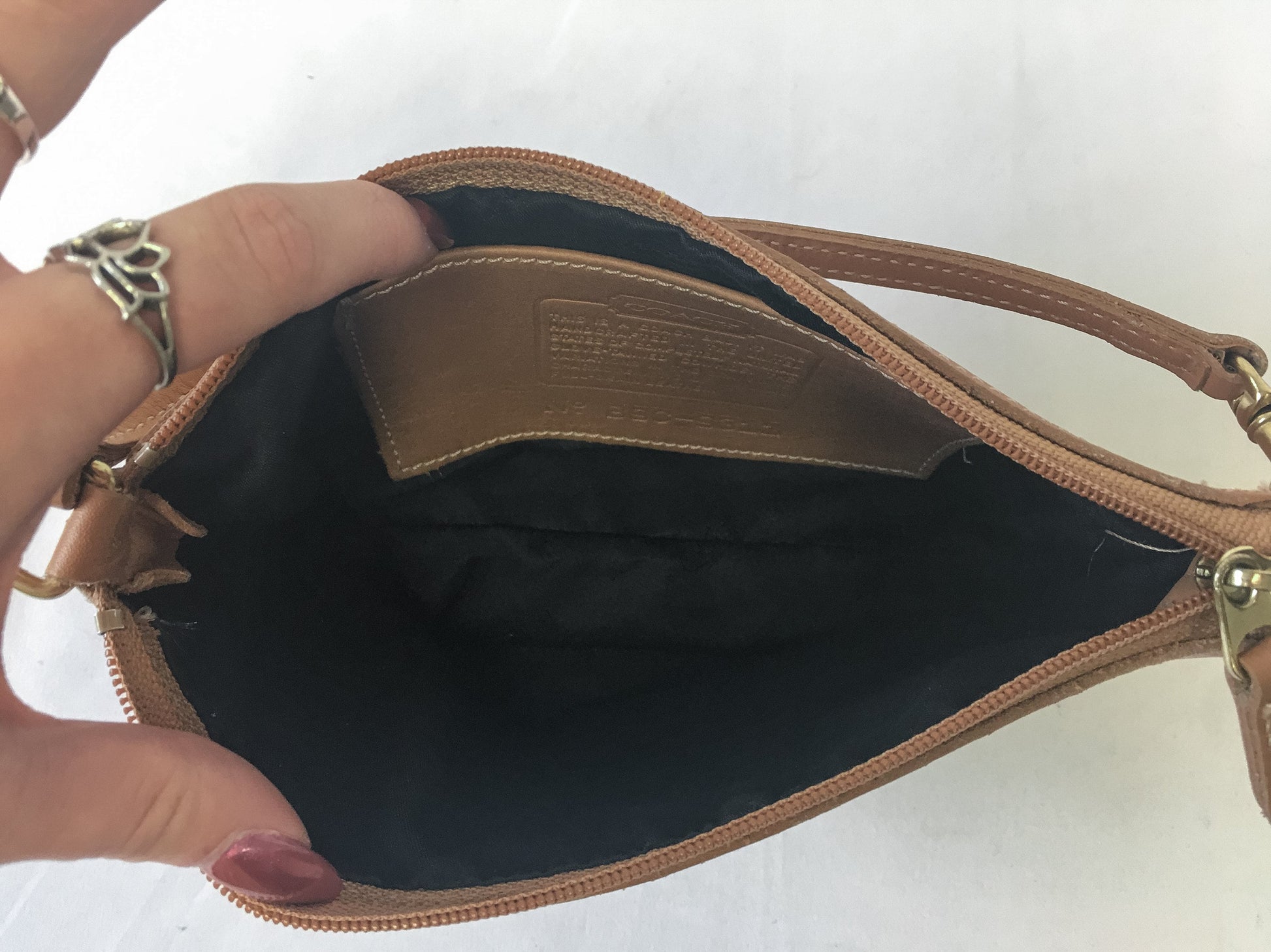 Vintage COACH Leather Bleeker 9311 Tan Handbag, Vintage Coach Clutch Wristlet