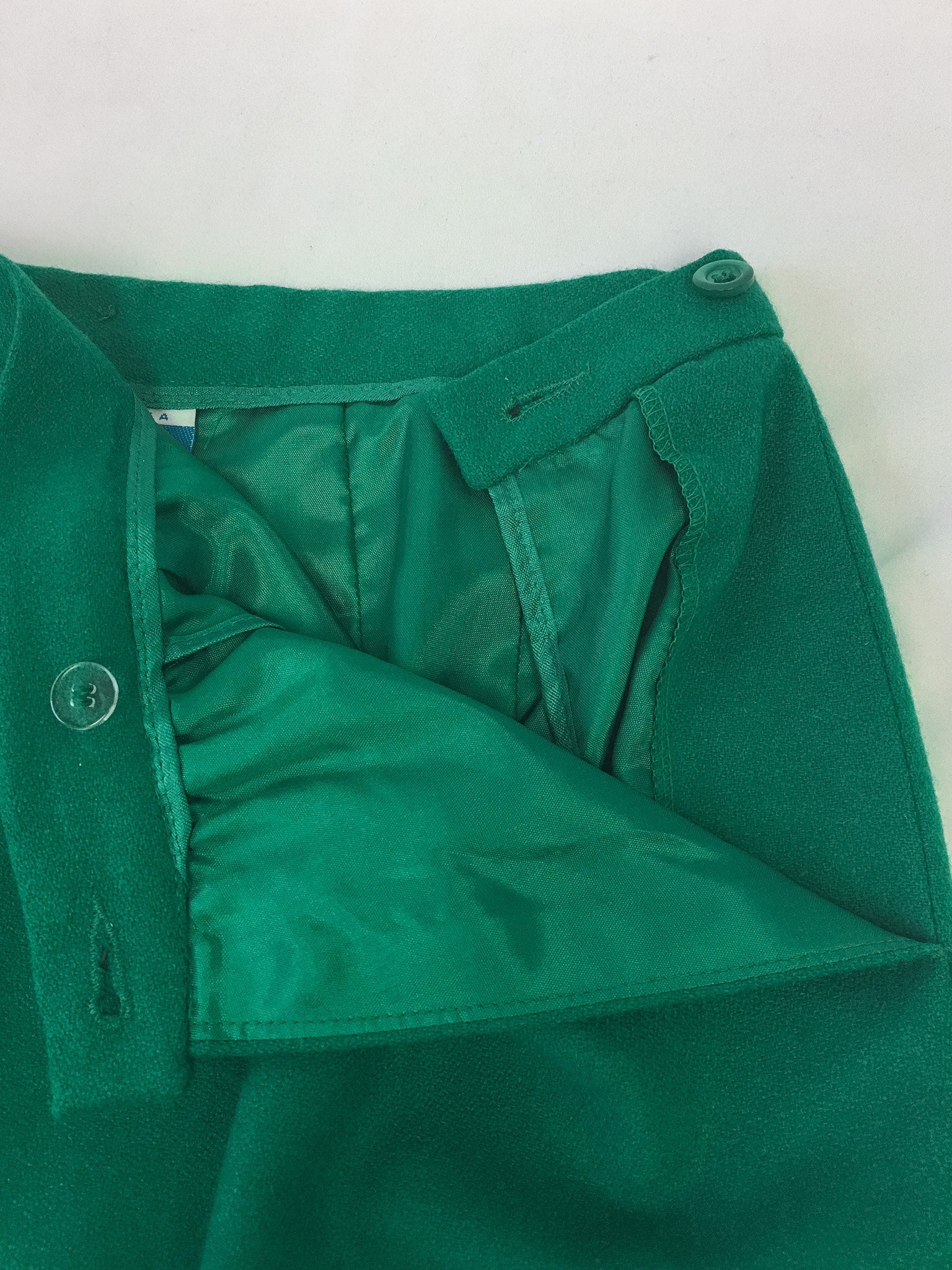 Vintage 90s Pendleton Wool Green Skirt, Sz. 8, 1990s 100% Pure Wool Skirt