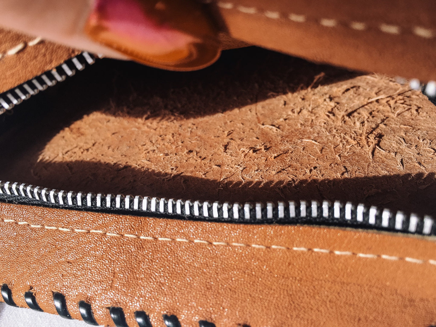 Handcrafted Vintage Brown "Peru" Engraved Tooled Leather Wristlet