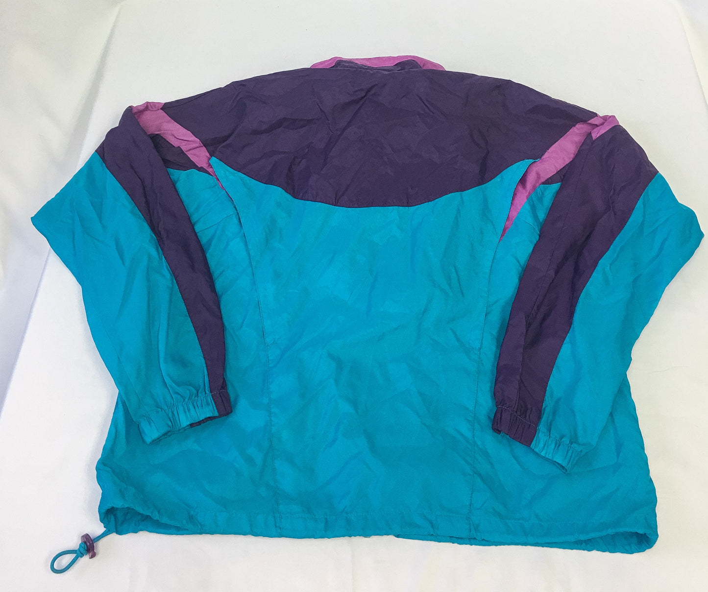 Vintage 90s Nike Teal and Purple Windbreaker Jacket with Detachable Hood, 1990s Nike Jacket