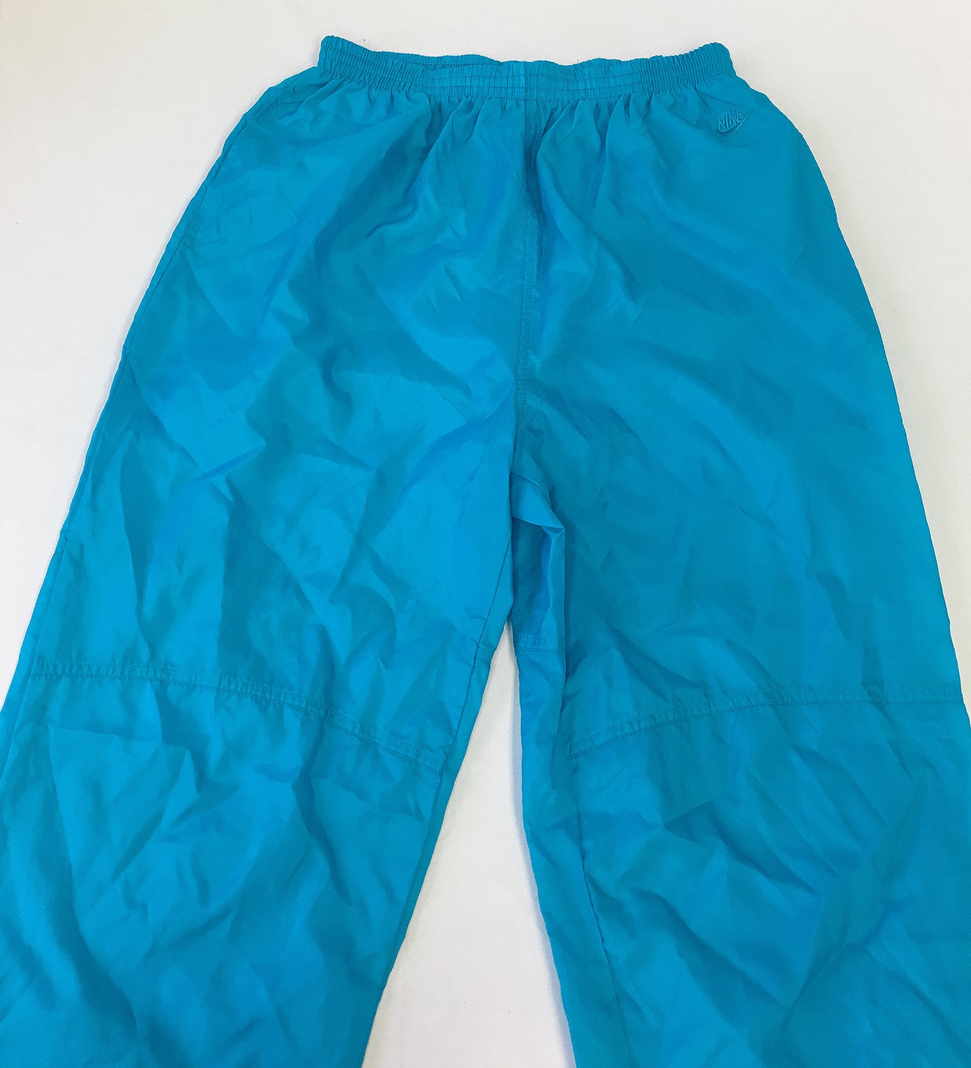 Vintage 90s Nike Teal Windbreaker Joggers, Sz. L, 1990s Athletic Streetwear Pants