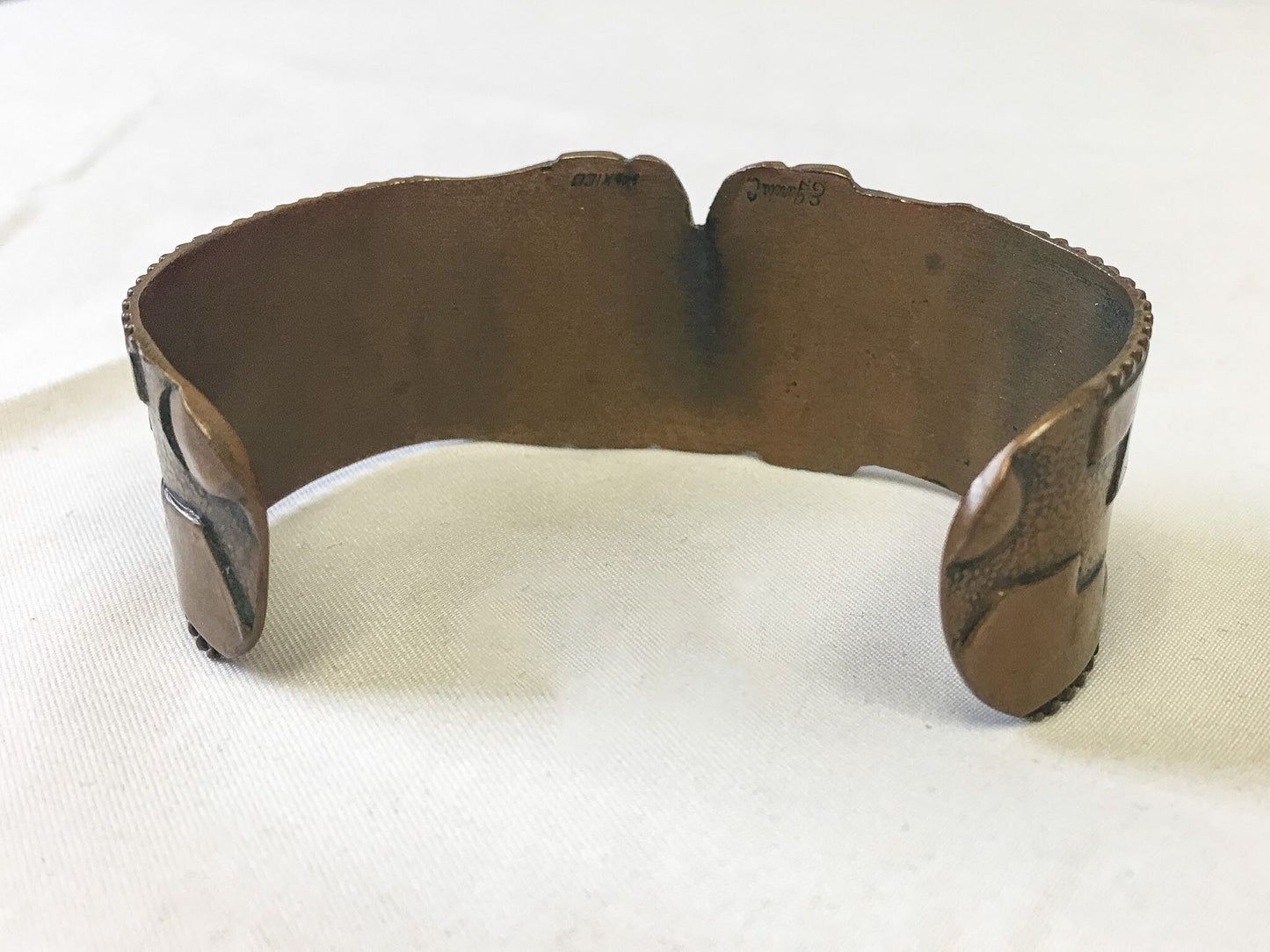 Vintage E. Garcia. C. Mexico Copper Cuff Bracelet, Vintage Brutalist Copper Cuff