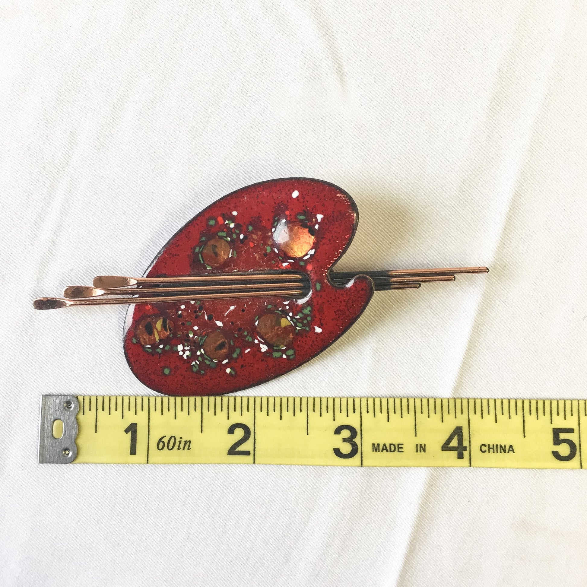Vintage Matisse Artist Palette Pin, Copper and Resin Pin