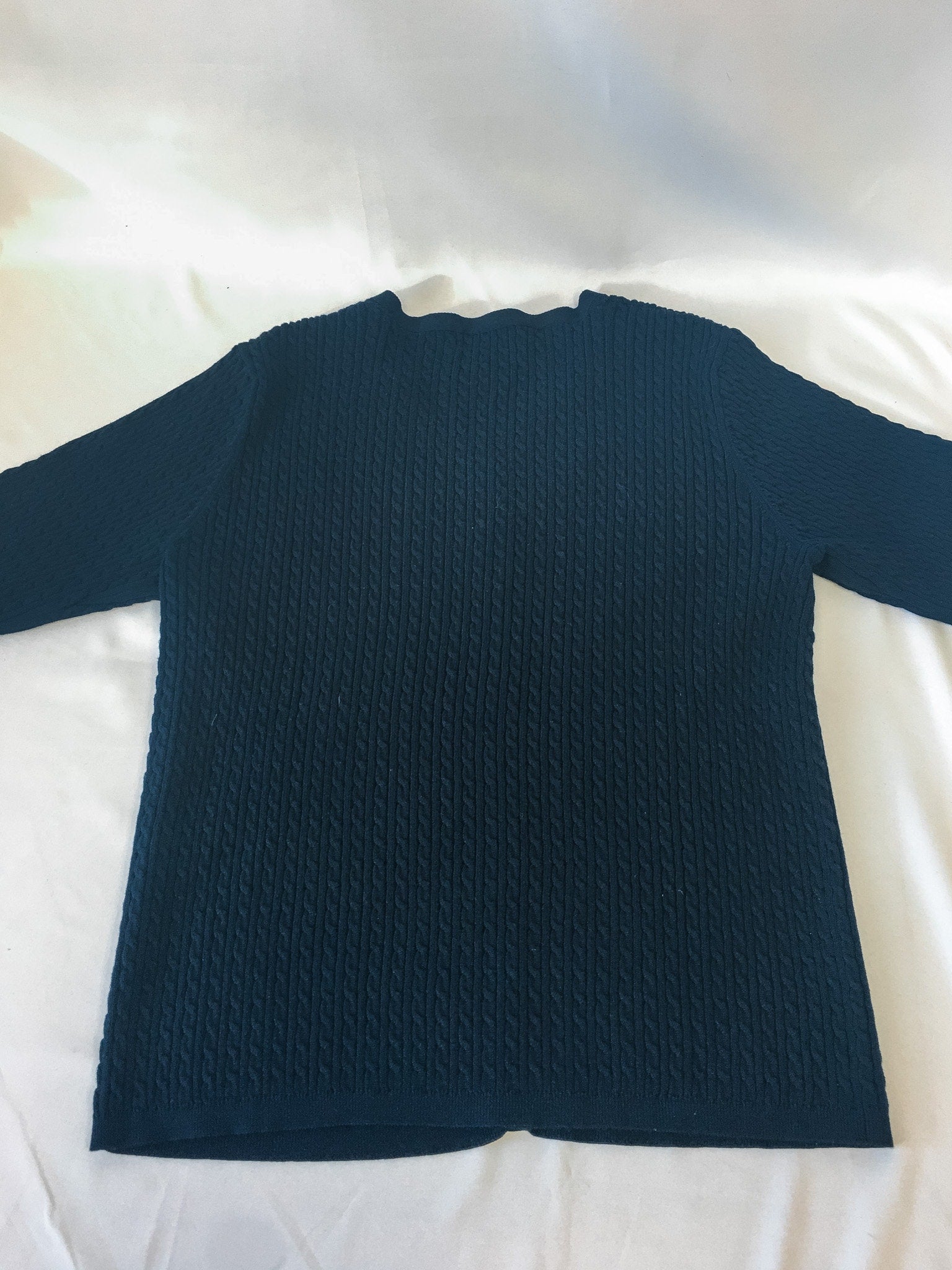 Vintage 90s Pendleton Navy Blue Button Down Cable Knit Cardigan, Sz. M, 1990s Pendleton Cardigan Sweater