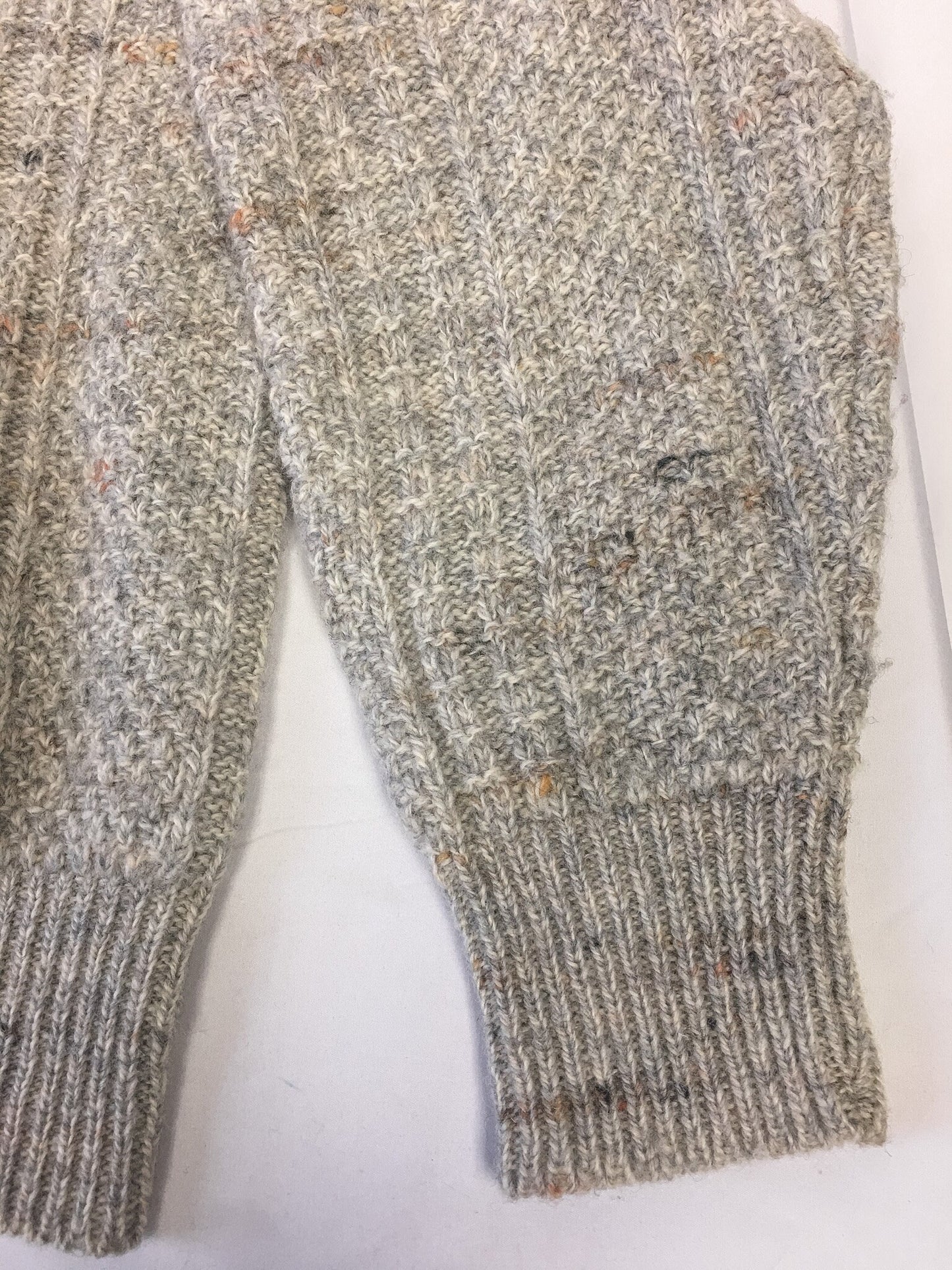 Vintage 70s Pendleton Neutral Wool V-Neck Knit Sweater, Sz. M