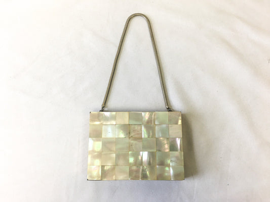 Vintage 50s Mother of Pearl Carry All Clutch Compact