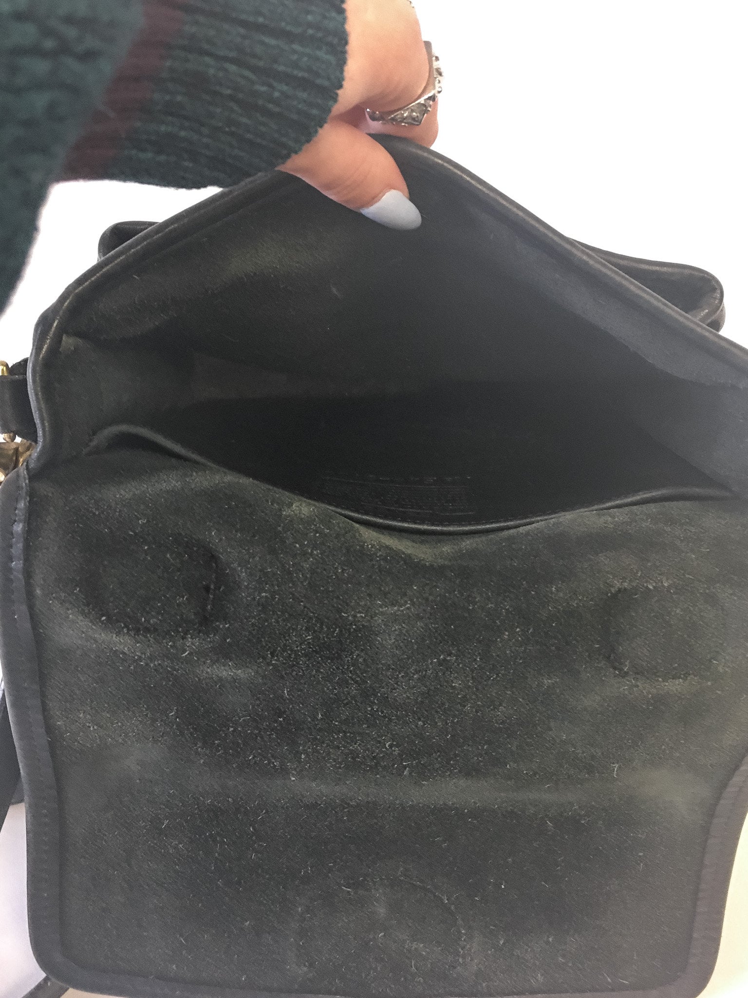 Vintage 90s COACH Dark Gray Station Crossbody Bag with Top Handle, Style #5130, 90s Coach Handbag